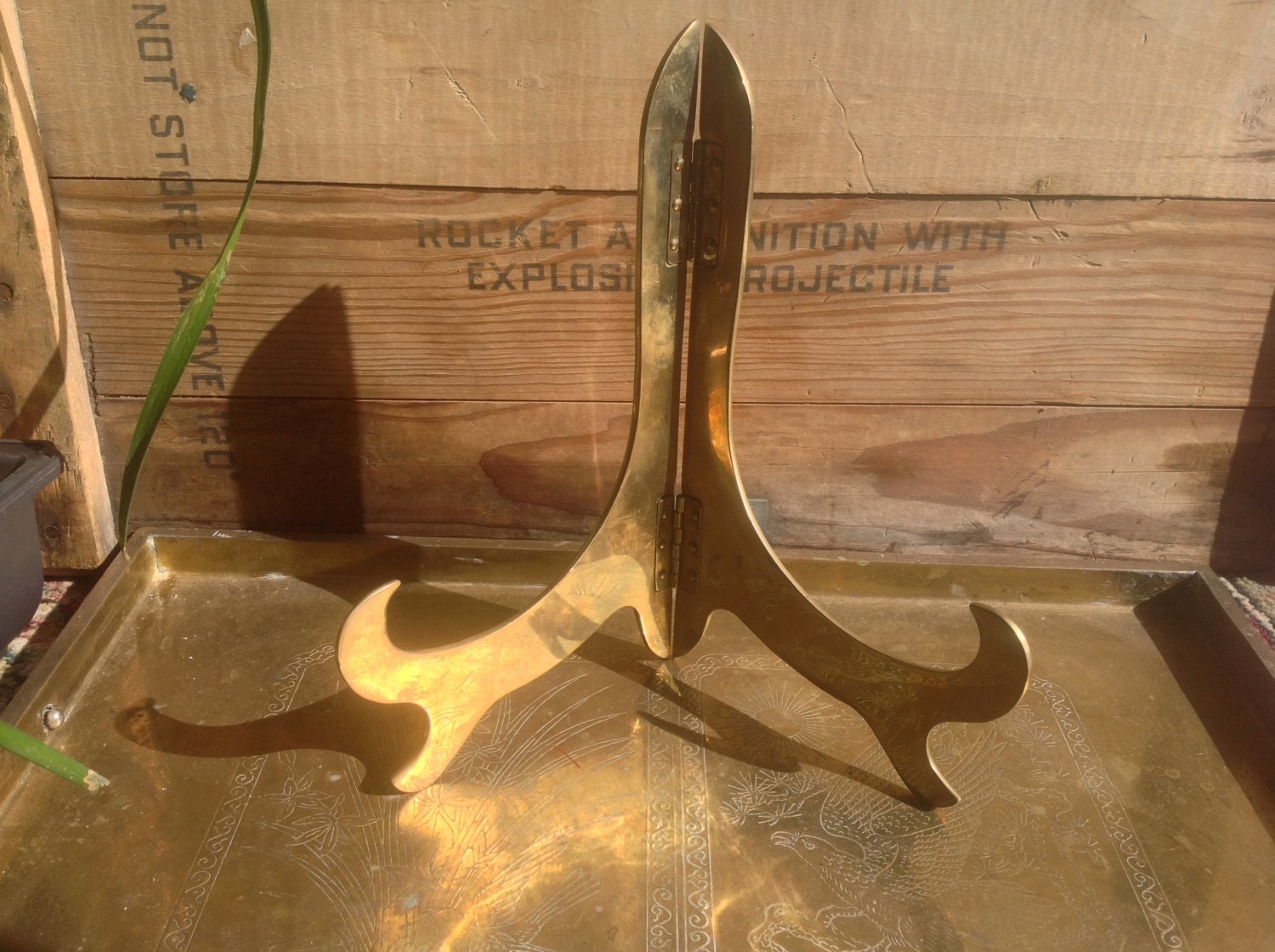 Brass picture or plate holder from Nicebrass on Etsy Studio