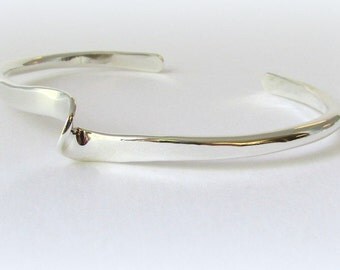 Sterling Silver Bracelet. Silver bracelet. Cuff bracelet. Silver cuff bracelet. Maine jewelry. Modern Jewelry. Wave Bracelet