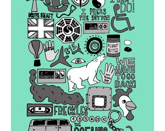Lost (TV) Collage Print (11x14) *Great gift for guys!* - FREE SHIPPING