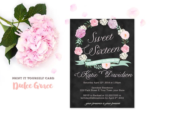 Sweet 16 Invitations Templates For Free 7