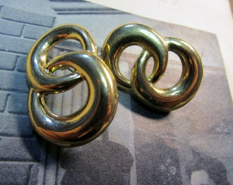 Vintage Gold NAPIER© Double Circle Post Earrings