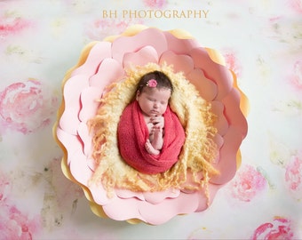 Paper Flower Newborn Photo Prop Keepsake - Paper Flowers | Paper Flower Wall Art | Newborn baby photo | Newborn Photo Props