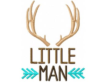 Little Man Antlers and Arrows Custom Embroidery Design -INSTANT DOWNLOAD-