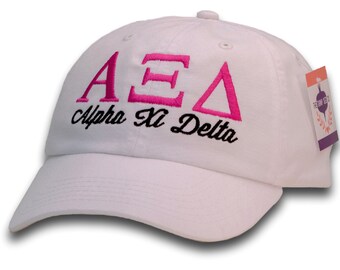 Alpha Xi Delta Sorority Baseball Cap - Custom Color Hat and Embroidery.