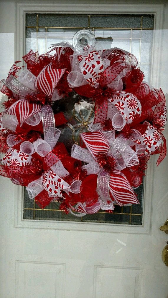 Christmas Wreath / Christmas Deco Mesh Wreath / Deco Mesh
