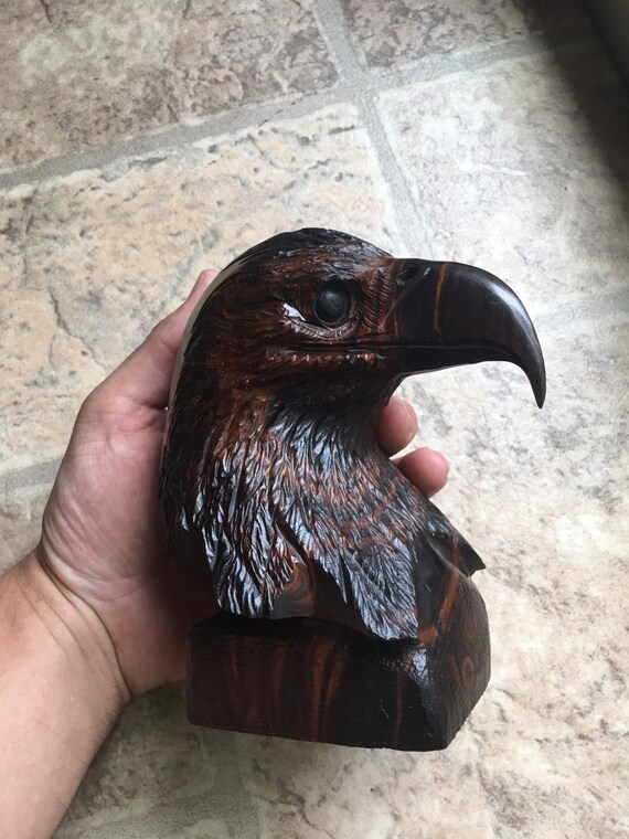 Ironwood Eagle Head Bust Wood Carving HandCarved from
