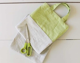 Custom linen French bread bag, Sac à pain, Baguette tote