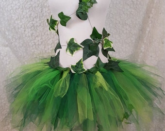 Adult Ivy Leaf Costume, Green Leaf Tutu, Garden Fairy Tutu, Wood Nymph Tutu, Poison Ivy Cosplay, Fairy Costume, Ivy Leaf Cosplay, Ivy Tutu