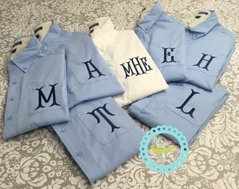 monogrammed oxford shirt