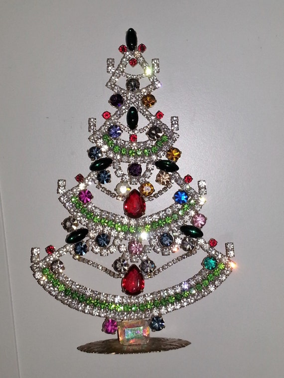Rhinestone Crystal Garland Vintage Christmas Tree Table-Top