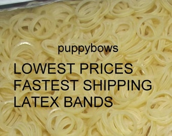 Puppy Bows ~ Latex Dog Grooming Bands ~ SMALLER QUANTITY bags elastic dog bows bow TOPKNOT band ~Usa seller