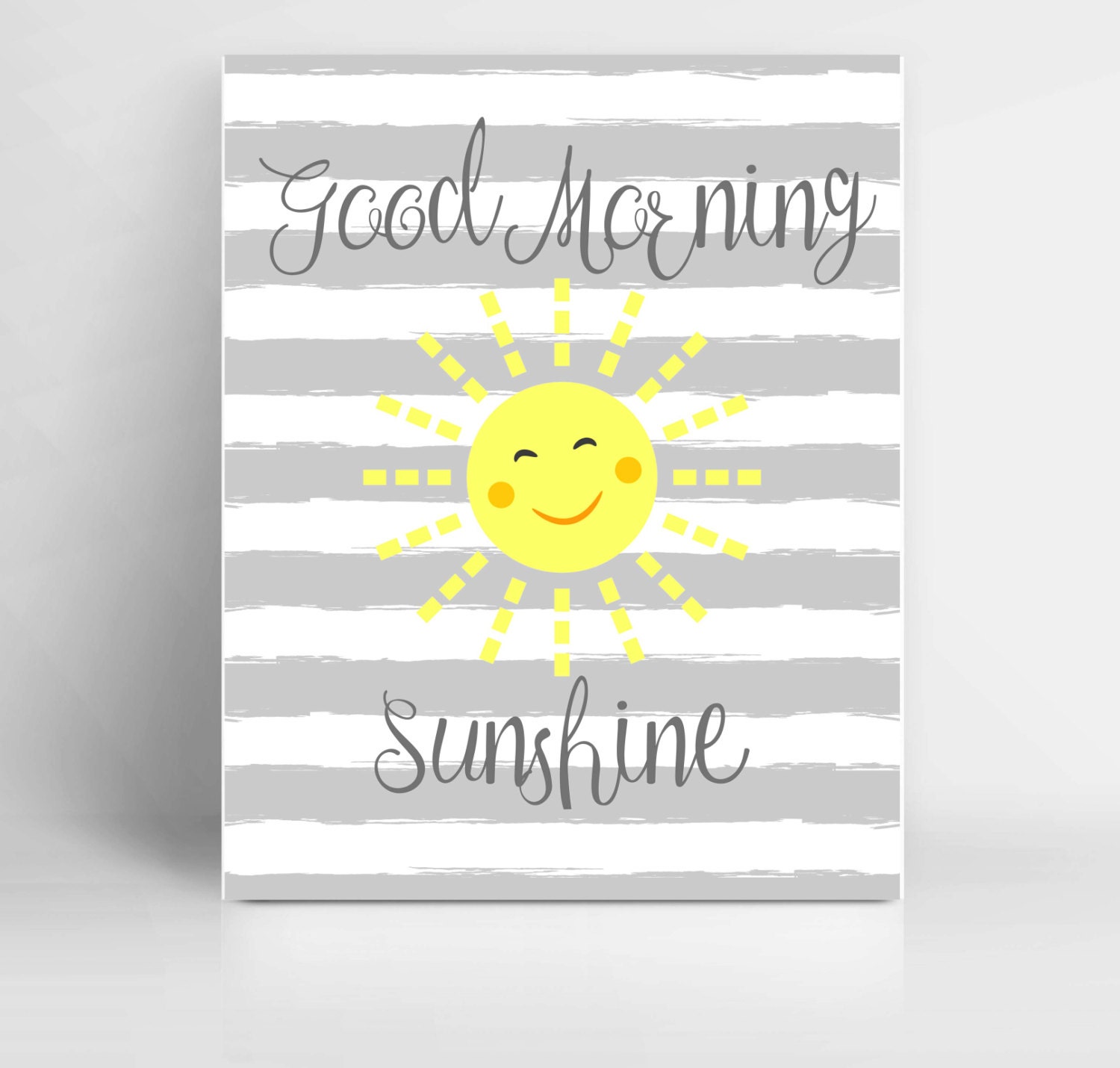 Good Morning Sunshine Unisex Nursery Grey and by CraftyCowDesign