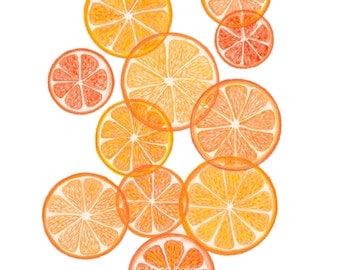 orange fruit art