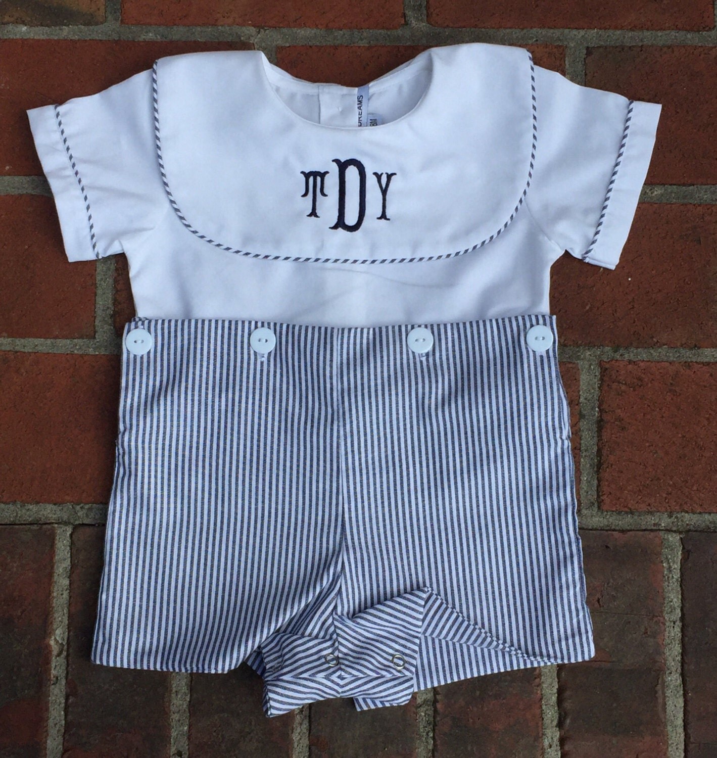Monogrammed shortall / personalized boys outfit / boys