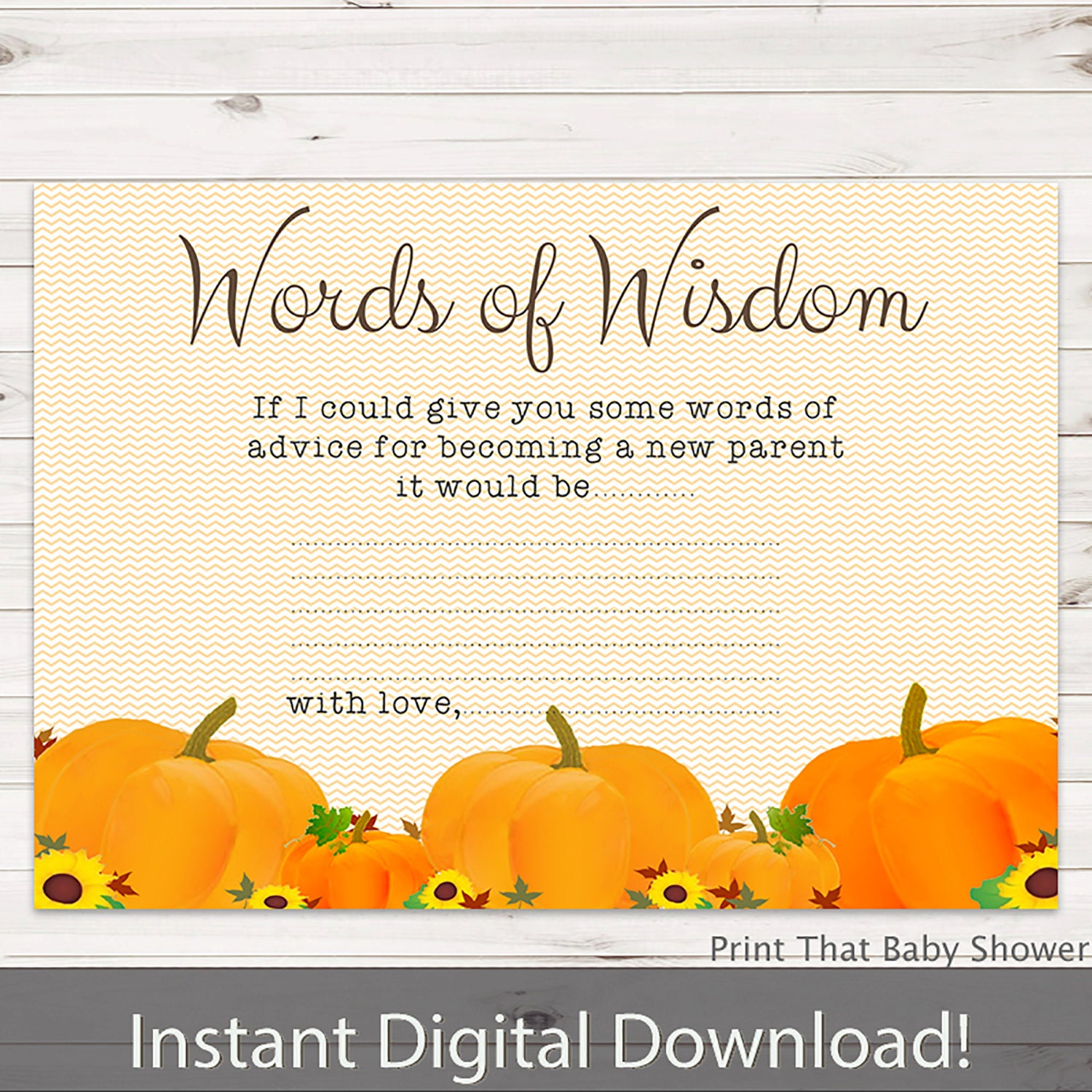 Baby Shower Games Baby Words Of Wisdom Baby Advice Cards