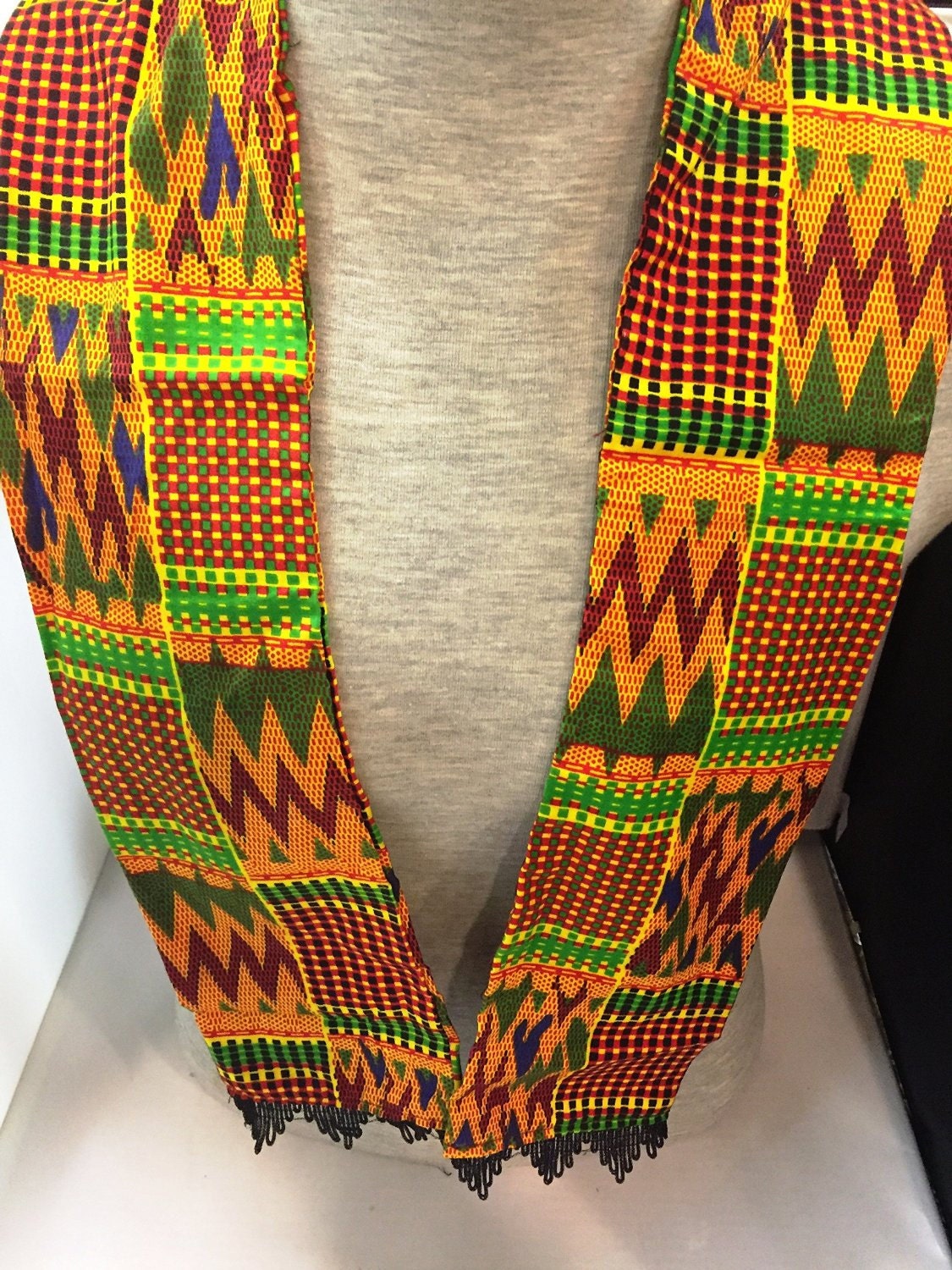 New African Royal Kente Print Cloth Scarf & Stole Stye 9 With