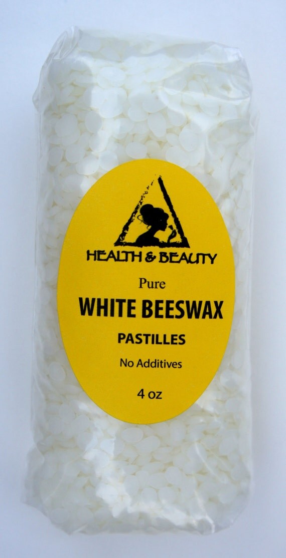 4 oz WHITE BEESWAX Bees WAX Organic Pastilles by HBOilsCenter