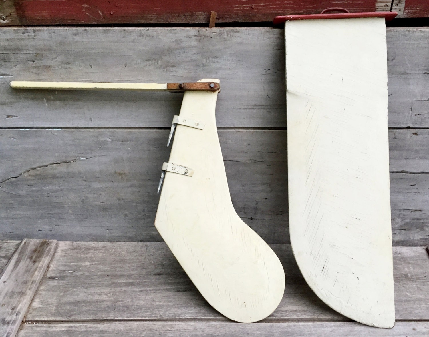 Vintage Sailboat Parts Teak Wood Rudder w/ by RemarkableRetro