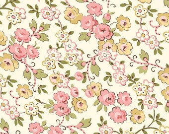 Petals - Viney Rose Cream/Pink (23073-EP) Quilting Treasures Fabric Yardage
