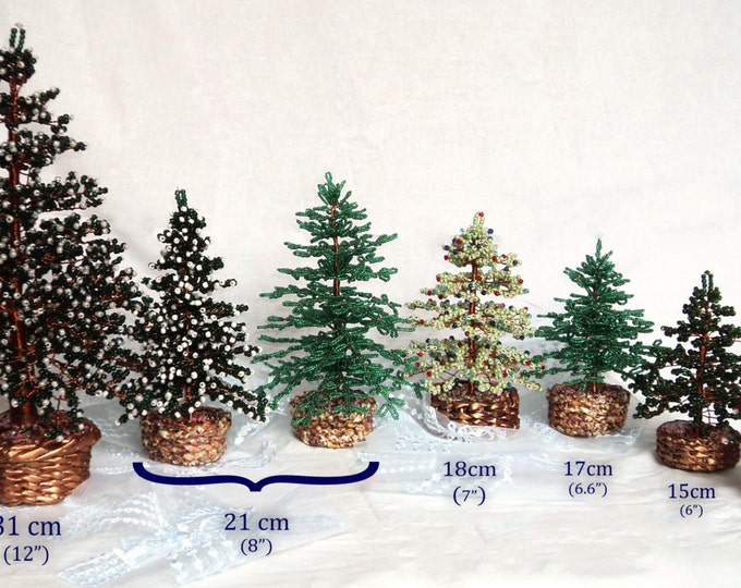 Beaded Christmas trees of different height and pattern, New Year gift, Christmas gift, seed bead tree, artificial Christmas tree