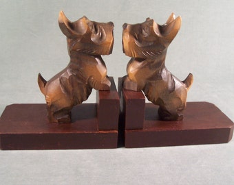Black Forest Bookends Scottie Scotty Dogs Germany S930