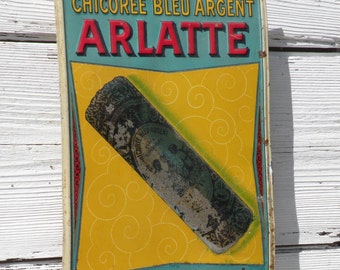 French vintage tin advertising sign, French metal sign, vintage tin sign, vintage tin sign, vintage sign, french advertising sign