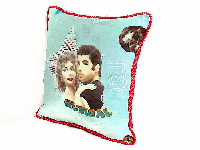 Grease pillow cover 18x18 Reversible piping cushion cover