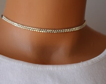 Sterling silver choker necklace, silver beaded choker, minimalist choker necklace, womens choker, gift for her, dainty silver choker
