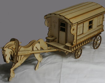 Laser cut Burton Gypsy Wagon Trailer caravan Kit