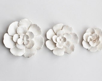 White Flower Wall Decor ornaments & accents | etsy White Flower Wall Decor ornaments & accents | etsy