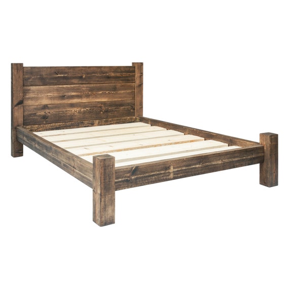 Solid Wooden Chunky Bed Frame in a Choice by FunkyChunkyFurniture