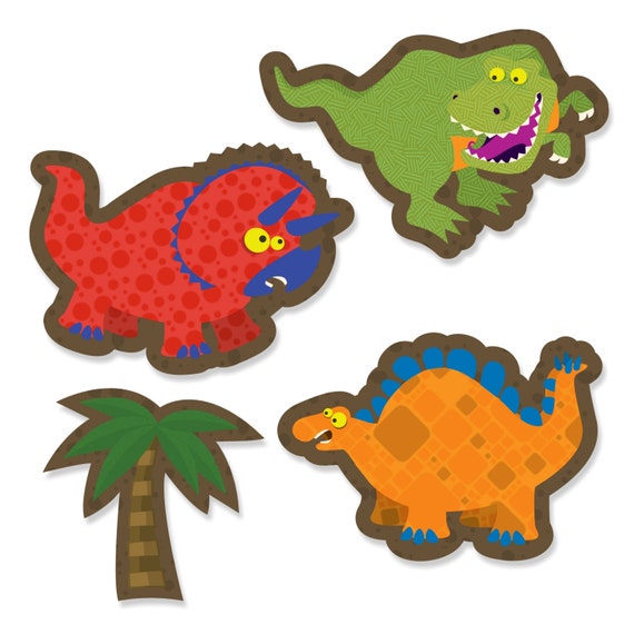 24 pc. Small Dinosaur Paper Cut Outs Birthday Party Die Cut