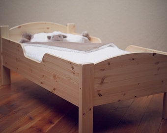Toddler Bed, Child's Traditional Toddler Bed, Unfinished Kid's Wood Furniture, DIY Furniture