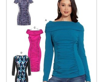 McCall's Pattern M7467 Misses' Ruched and Paneled Top, Tunic and Dresses