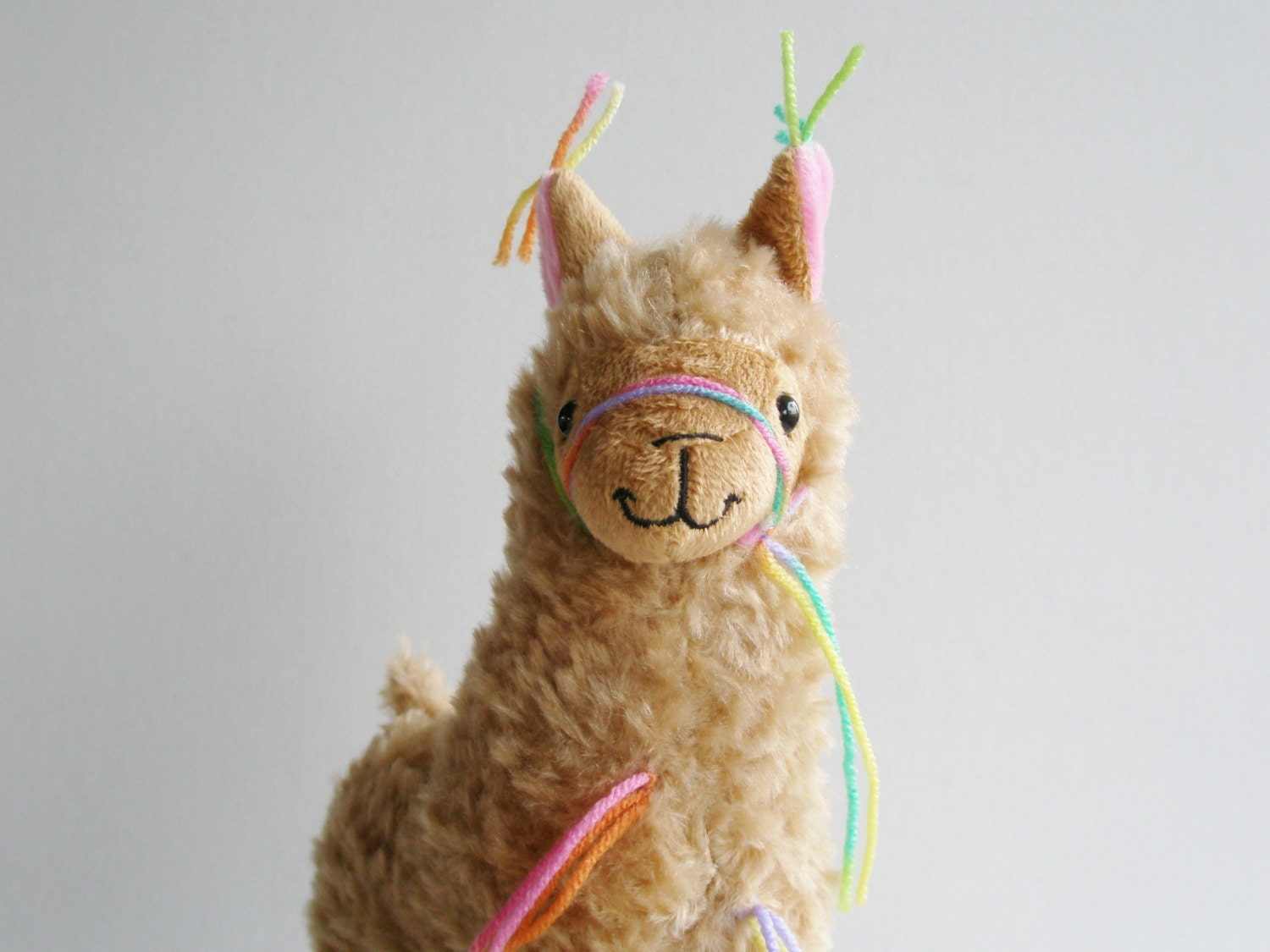 Plush llama. Little Llama Decorated with Tassles by FoxHillLlamas