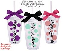 White Polka Dot Sleek Tumbler - JESS LEA PREORDER main image 0