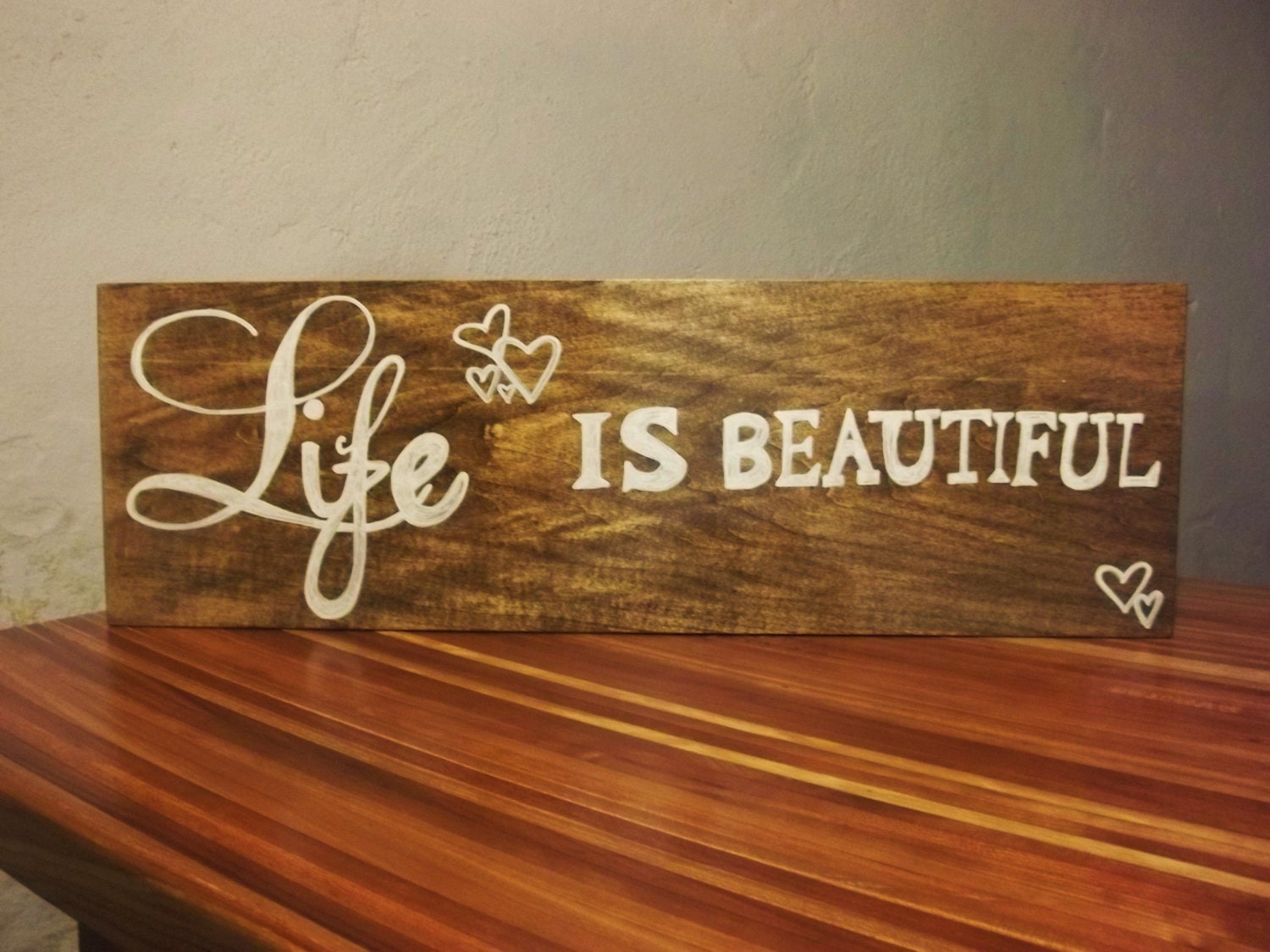 Life is Beautiful Wooden Sign by CraftsByMissyH on Etsy