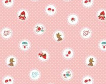 FQ Little Red Riding Hood Scallops in Pink by Tasha Noel OOP HTF Fat Quarter