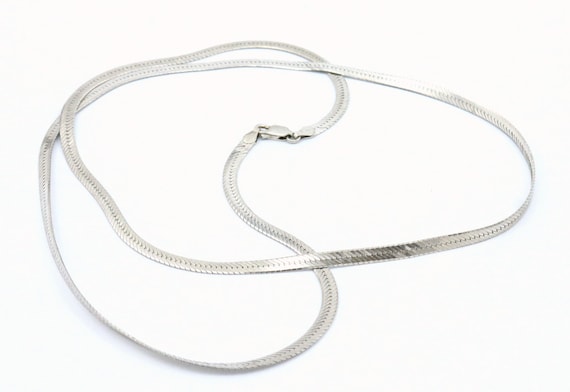 925 Sterling Silver Herringbone Chain Necklace Extra Long 30