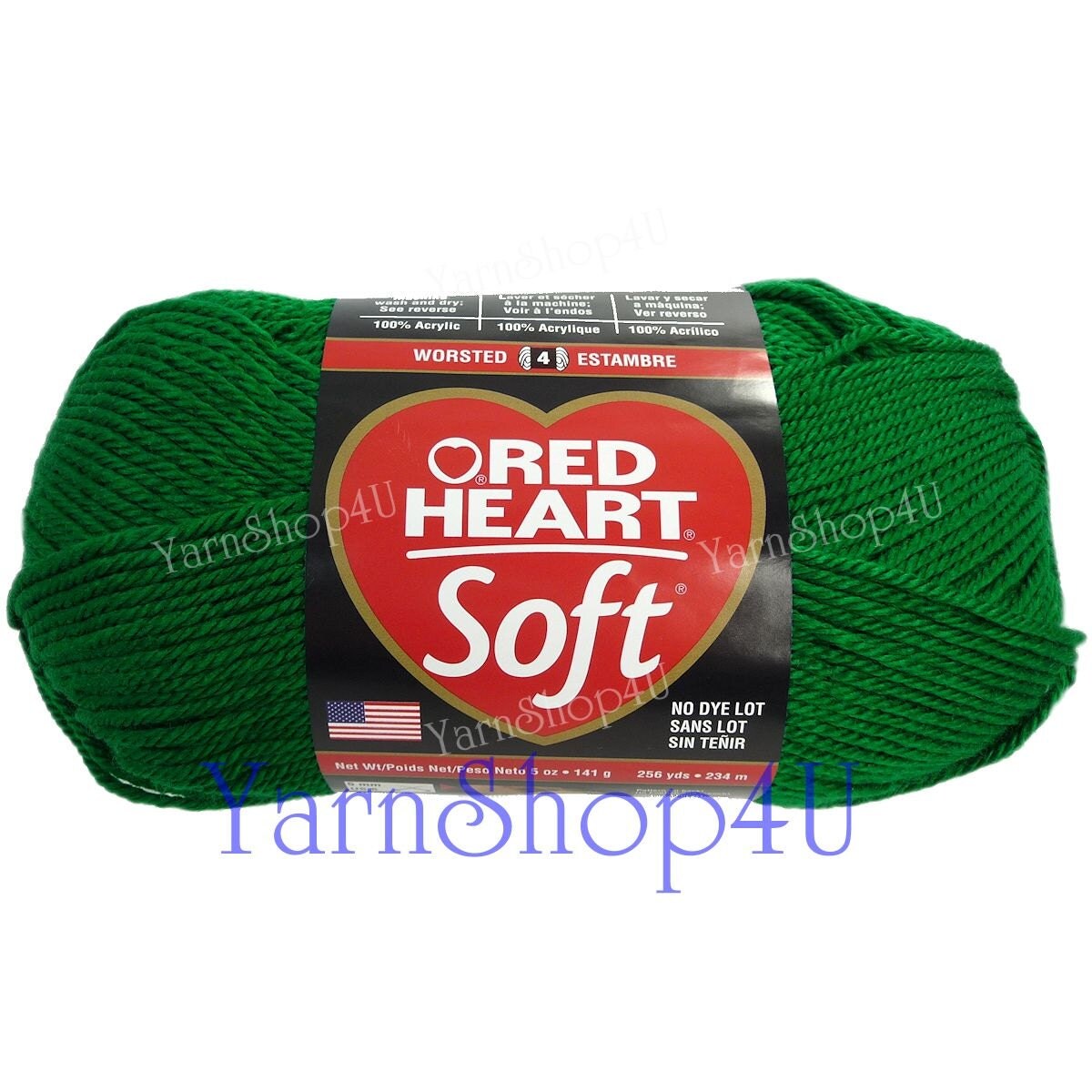 TRUE GREEN Red Heart Yarn Green yarn Christmas yarn St Pat