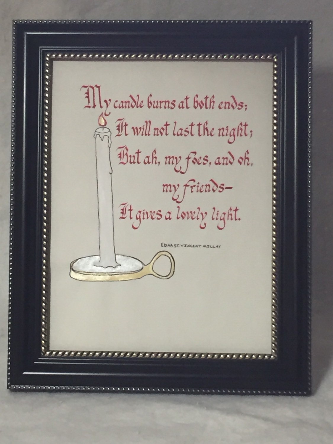 Edna St. Vincent Millay First Fig by BlueQuillCalligraphy on Etsy