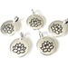 5x TierraCast lotus charms antique silver finish, lotus flower pendant for necklace making, jewellery supplies UK