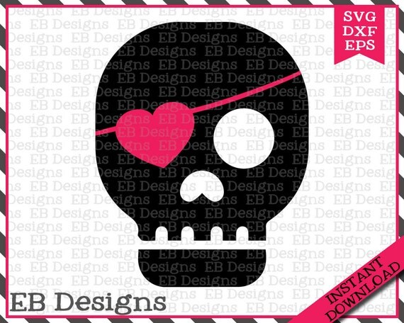 Valentine Skull SVG DXF EPS Cutting Machine Files Silhouette