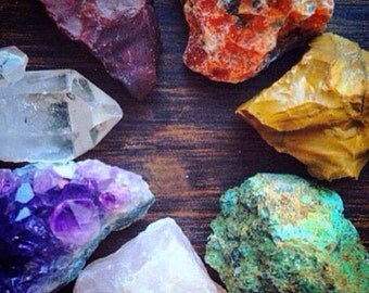 Chakra Healing Crystals and Stones Chakra Stones Rough Crystal Collection Bohemian Decor Raw Amethyst Crystal Healing Natural Crystals Set