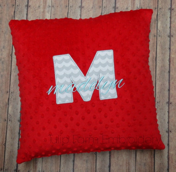 Items similar to Custom Minky Pillow Cover, Monogramed Pillow Cover
