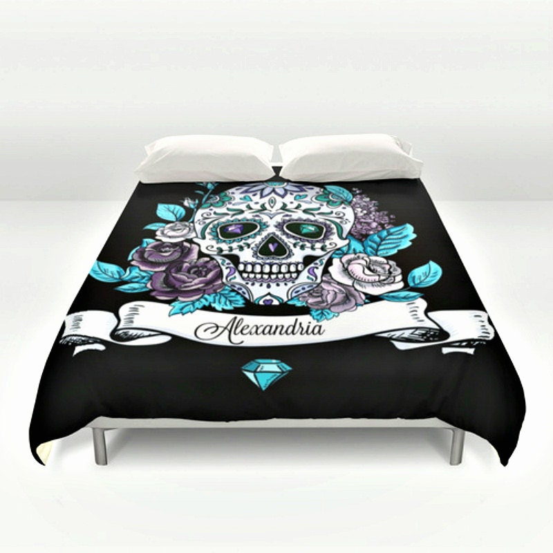 Skull BeddingPersonalized Sugar Skulls Bedding by FolkandFunky