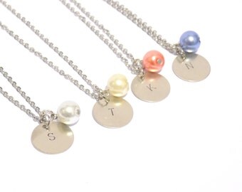 Personalized necklace, Initial necklace, silver initial necklace, bridesmaid gift, silver necklace,Personalized jewelry, monogram jewelry