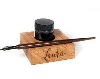 Calligraphy pen holder - Calligraphy stand, ink stand, ink pot, calligraphy ink, hand lettering, birthday gift, corporate or business gift