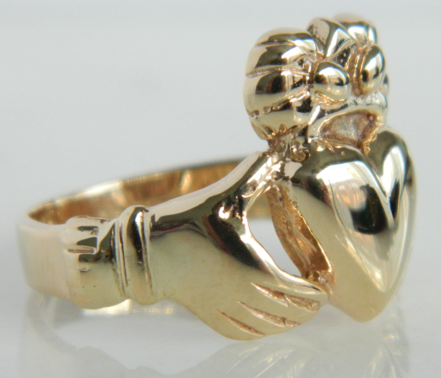 Made In Ireland Authentic Vintage Irish Claddagh Ring 9K Gold