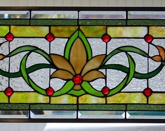 Stained Glass Window Hanging 30 1/4 X 12 1/4
